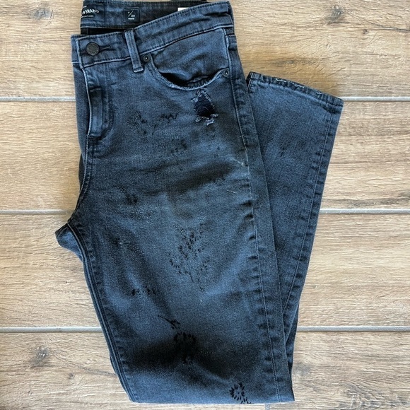 LUCKY Brand Women’s Black Distressed Floral Jeans Size 8 - Picture 1 of 13